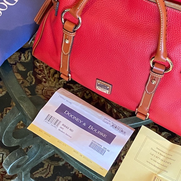 NWT RED DOONEY MEDIUM PEBBLE SATCHEL - Picture 7 of 9